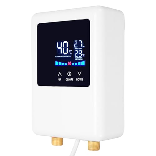 Yechiry Elektrischer Warmwasserbereiter, 3000W Mini -Sofortwassersystem mit LCD -Display IPX4 Wasserdicht für Küchenbad Unter Waschbecken (B) von Yechiry
