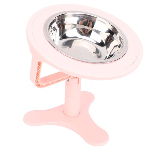 Yechiry Erhöhte Katzennäpfe, 15° Geneigte Futternäpfe mit Verstellbarem Ständer, Eva-Fußpolstern, Anti-Erbrechen, Abnehmbar und Leicht Zu Reinigen, rutschfeste, für Futter, Wasser (PINK) von Yechiry