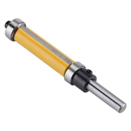 Yechiry Flush Trimm Router Bit, 1-1/2 "Schneidlänge 1/4" Schaft mit Ober-/Unterlagern, Ideal für Holz-/Sperrholz-Schablone Schneiden von Yechiry