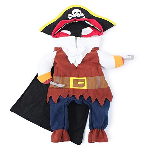 Yechiry Haustier Halloween Kleidung, Haustierpiraten Lustiges Kostüm mit Piratenmuster, Zartes Überlaufnähen, Mehrere Größen, Captain Cap, Long Service Life for Cats Dogs Dekor (S) von Yechiry