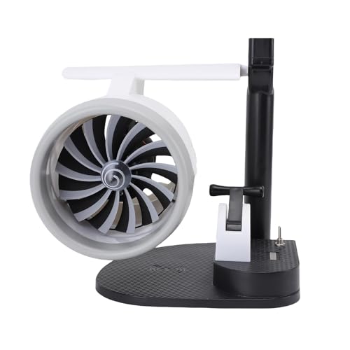 Yechiry Kreativer Desktop - -Lüfter, 3 in 1 Jet Motorventilator mit Luftbefeuchter 15W Drahtloser Ladeleuchten, 4000 U/Min Einstellbare Geschwindigkeits Flugzeug Motorform für Büro (Rotlicht) von Yechiry