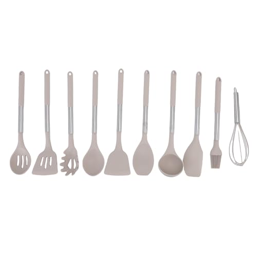 Yechiry Küchenkochutensilien Set, Essentielle Küchenutensilien mit Abflusser und Halter Silikon Edelstahl Wärme - Professional Spatel Löffel Zum Kochen Zum Kochen Vorbereiten von Yechiry