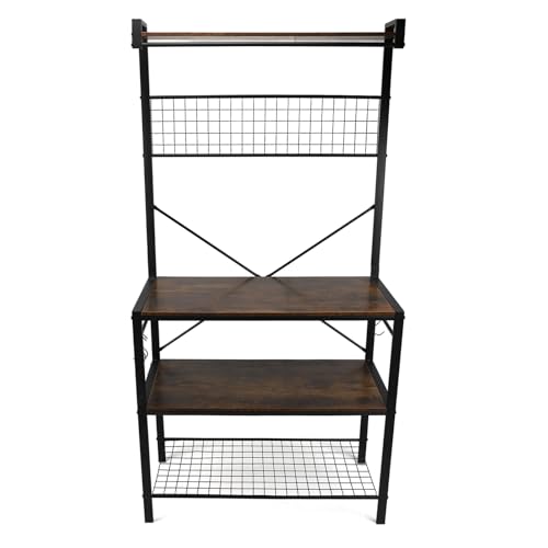 Yechiry Layered Storage Regal, Metall Frame Storage Regal, Multi -Tier -Organizer -Ständer für Mikrowellenofen -Hausgeräte mit Robuster Metallplattenkonstruktion von Yechiry