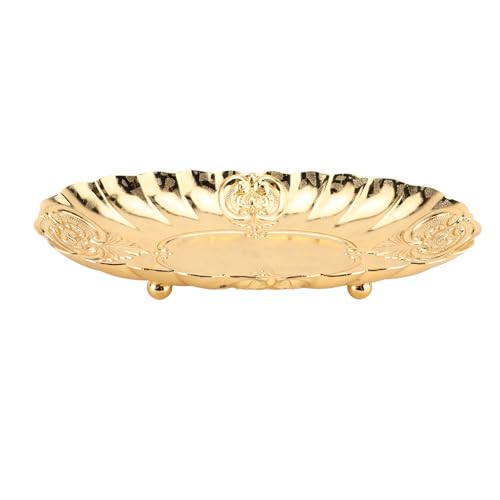 Yechiry Metal Oval Servingplatte, Buffet -Gebäck -Servierplatte, Multifunktionales Obst -Snack -Abendessen -Display -Tablett für Zuhause, Restaurant, Bar, Picknick, Camp (Große Größe) von Yechiry
