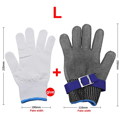 Yechiry Metall -Mesh -Kettenmail Küchenhandschuh, Schnittschutzhandschuhe, Sicherheitsarbeit Handschuh Zum Schneiden von Fleisch, Lebensmittelverarbeitung, Schärfen, Austernheilung, Küchenfischfilet von Yechiry