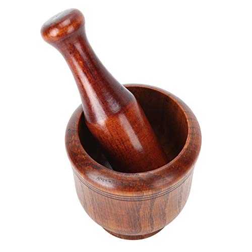 Yechiry Mörser- und Stößel -Set, Holzschleifschüssel für Küche, Handgefertigtes Zizyphus Jujube Holz, Stabile Basis, Leckageprävention von Yechiry