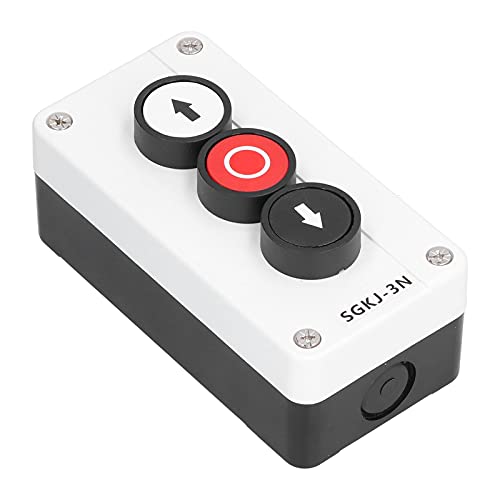 Yechiry Momentanschalter Station Box, Selbstwiederherstellungsknöpfe Schalten nach Oben und Unten Stop Steuerung Tasten Momentan Tastary PushButton Switches Box für Winch Roller Türwagen (SGKJ-3N) von Yechiry