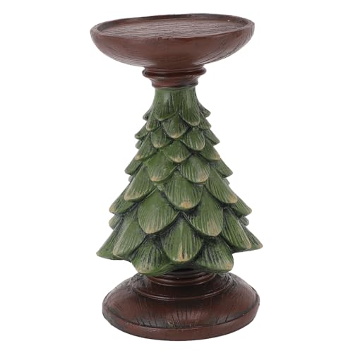 Yechiry Retro -Kerzenhalterdekor, Vintage Kerzenständer für Säulenkerzen Weihnachtsbaum -Form -Harzkandelabros für Hausmantelkamin Hochzeitstisch Herzstück 27,5 Cm (kleine Größe) von Yechiry