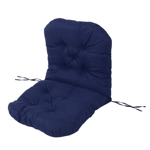 Yechiry Schaukelstuhl Regenschutzkissen, Getuftete Sitzplatten mit Krawatten für Innen Im Freien, Konturiertes Design, PP -Baumwollfüllung, Unverwechselbares Bolzen und Tufted Design (Navy blau) von Yechiry