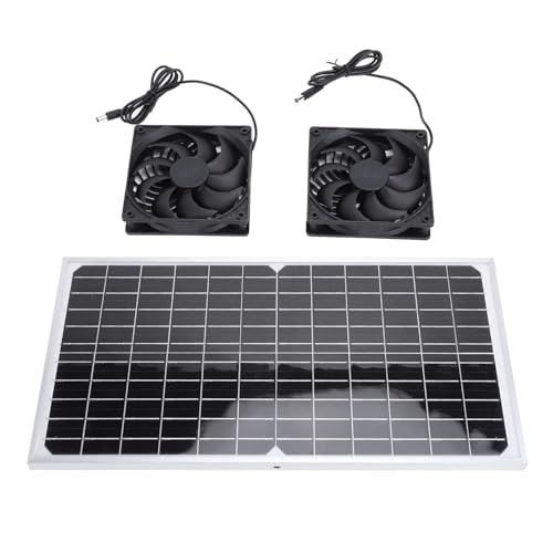 Yechiry Solar Angetriebener Auspufflüfter 16W Dual -Lüfter -Kit mit Monokristallinem Siliziumtafel, Energieeffizienter Belüftung für Hühnerbaus, Gewächshäuser und Außenbereiche von Yechiry