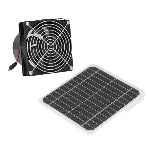 Yechiry Solarbetriebener Auspufflüfter, 50W 12 V Monokristalline Silicon Solar Panel Lüfterkit mit Schutznetz für Gewächshaus, Schuppen, Hühnerschall von Yechiry