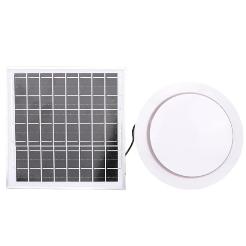 Yechiry Solarpanel Lüfterkit, 6 -Zoll -Wasserfest Solar Abluftlüfter mit 8W Solarpanel, für Hühnerkoops Dachboden Gewächshäuser Schuppen Haustierhäuser Fenster Auspuff von Yechiry