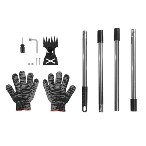 Yechiry Verstellbarer Unkrautstecher, 6-Zinken-Unkrautstecher (152 cm) mit Langem Griff, 2-in-1-Gartengerät, Multifunktionaler, Robuster Unkrautrechen für Garten, Rasen und Terrasse von Yechiry