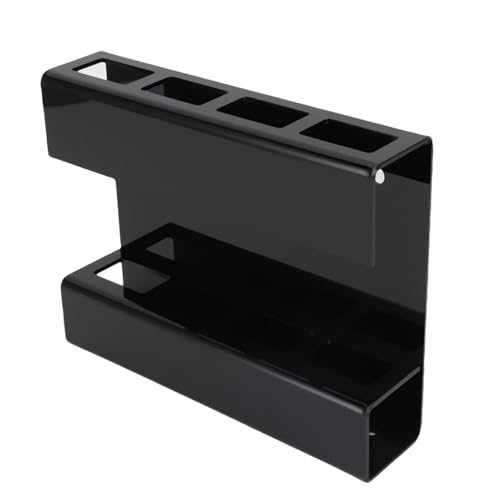 Yechiry Wall Mount Strohhalter 4 Geräumige Fächer für Wiederverwendbare Strohhalmspülen Aufbewahrung mit Entwässerungslöchern Doppelseitiger Kleber für Küchentischschranktür (BLACK) von Yechiry