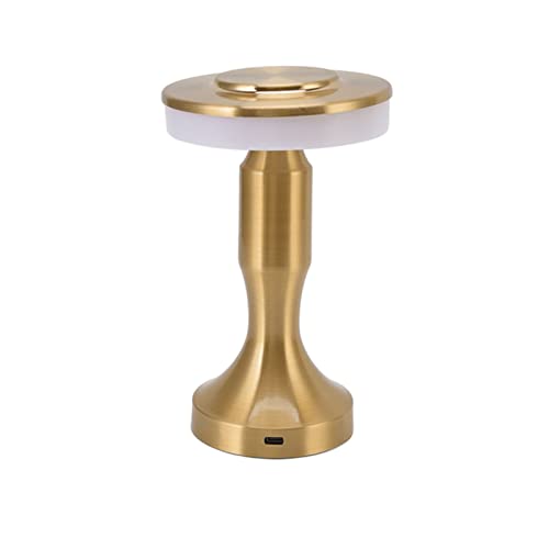 Yechiry Wiederaufladbare Tischlampenbatterie -Lamp -LED LED Tisch mit 3 Farbtemperatur Berührungssensor 15 Stunden Nutzung, Ideal für das Kinderzimmer Camping Am Nacht (GOLD) von Yechiry