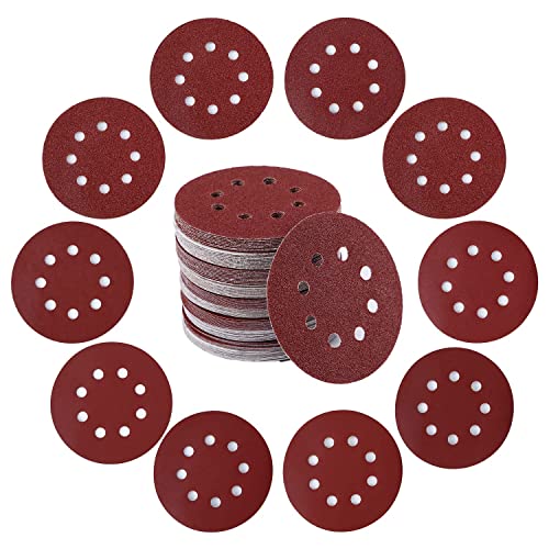 100 Stück 125mm Schleifscheiben vielseitiges Schleifpapier-Set mit verschiedenen Körnungen für professionelle und Heimwerker-Projekte 40, 60, 80, 100, 120, 180, 240, 320, 400, 600 Körnungen von Yechok