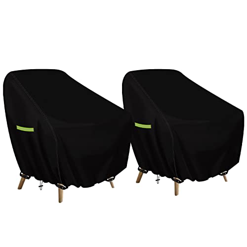 YedZen 2Stk 89x97x74cm Schutzhülle für Sessel, 420D Abdeckung für Gartenstühle mit Schnalle, Winterfest Gartensessel Abdeckplane, Wasserdicht Anti-UV Überzug für Gartenmöbel, Stapelstühle Balkonstühle von YedZen