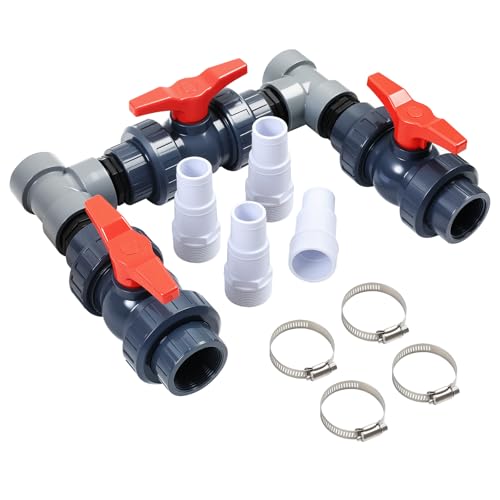 YedZen Bypass Pool Set, Ø 50 mm Wärmepumpe Pool Anschluss Set, Pool Bypass Set Wärmepumpe mit 32mm 38mm Schläuchen, Poolheizung Schwimmbecken Solar Heizung Pool Bypass, Bypass Set von YedZen