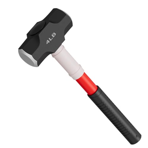 1,8 kg Vorschlaghammer, 1,8 kg Bohrhammer, robuster Risshammer mit geschmiedeter Stahlkonstruktion und Fiberglasgriff, stoßfester Ingenieurhammer für Bauernhof, Garten, Landmanagement, Hofarbeit 1,8 kg Vorschlaghammer, 1,8 kg Bohrhammer, robuster Risshammer mit geschmiedeter Stahlkonstruktion und Fiberglasgriff, stoßfester Ingenieurhammer für Bauernhof, Garten, Landmanagement, Hofarbeit von Yedadone