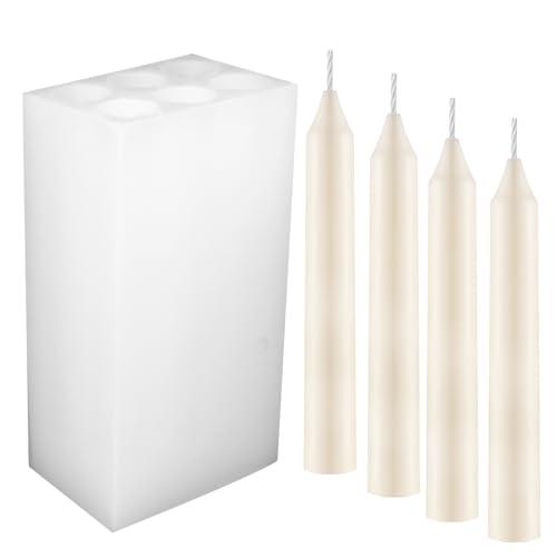 Silikon-Kerzenformen mit 6 Löchern, lange Zylinderform, Kerzenform, langer Zylinder, Duftkerzenform für Wachskerzen, handgefertigte Bastelarbeiten Silikon-Kerzenformen mit 6 Löchern, lange Zylinderform, Kerzenform, langer Zylinder, Duftkerzenform für Wachskerzen, handgefertigte Bastelarbeiten von Yedadone