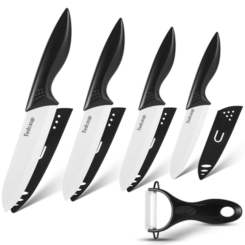 Keramikmesser Set, 5 Stück Keramikmesser Solide keramik Messer Küche, Messer Sind Scharf Genug zum Schneiden so Gut Wie Aller Obst- und Gemüsesorten von Yedcxup