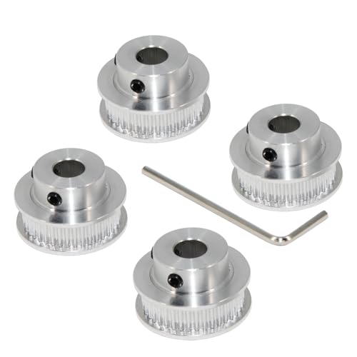 Yeebyee 4 Stück 2GT Riemenscheibe 40 Zähne 8mm Bohrung 40T Zahnriemenscheibe Synchronrad Aluminium für Breite 6mm Riemen 3D-Drucker Teile von Yeebyee