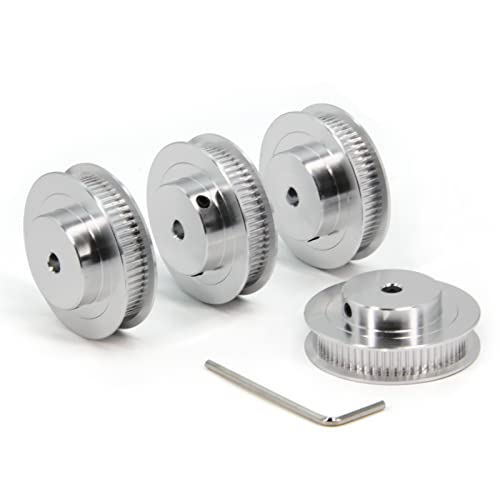 Yeebyee 4 Stück 2GT Riemenscheibe 60 Zähne 5mm Bohrung 60T Zahnriemenscheibe Synchronrad Aluminium für Breite 6mm Riemen 3D-Drucker Teile von Yeebyee