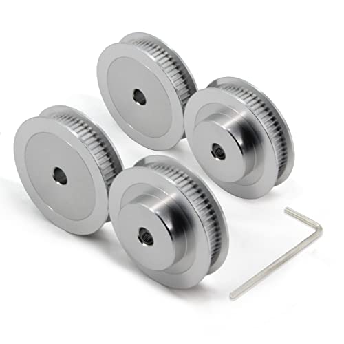 Yeebyee 4 Stück 2GT Riemenscheibe 60 Zähne 6.35mm Bohrung 60T Zahnriemenscheibe Synchronrad Aluminium für Breite 6mm Riemen 3D-Drucker Teile von Yeebyee