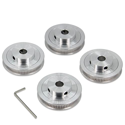 Yeebyee 4 Stück 2GT Riemenscheibe 80 Zähne 10mm Bohrung 80T Zahnriemenscheibe Synchronrad Aluminium für Breite 6mm Riemen 3D-Drucker Teile von Yeebyee