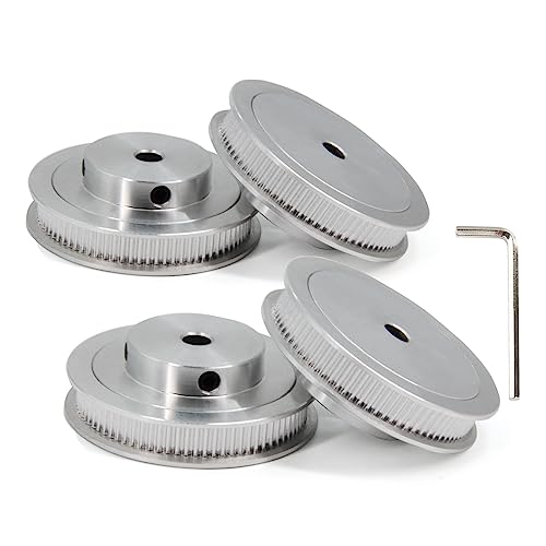 Yeebyee 4 Stück 2GT Riemenscheibe 80 Zähne 6mm Bohrung 80T Zahnriemenscheibe Synchronrad Aluminium für Breite 6mm Riemen 3D-Drucker Teile von Yeebyee