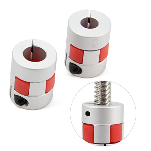 Yeebyee 8mm bis 10mm Bohrung Aluminium Pflaume Flexible Wellenkupplung Servo SchrittmotorKlaue D20xL25 Stecker Flexible Wellenkupplungen für 3D Drucker/CNC Maschine, 2 Stück/Packung von Yeebyee