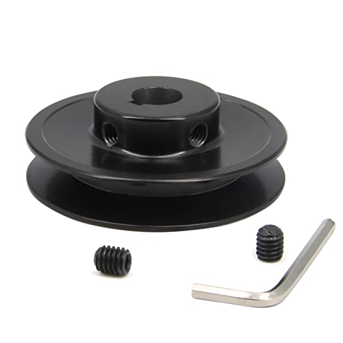 Yeebyee AK32-5/8" Bohrung Single Nut Web Sheaves 3.2" OD 5/8" Bohrung V-Belt Sheave Gusseisen Riemenscheibe für Keilriemen (AK32-5/8") von Yeebyee