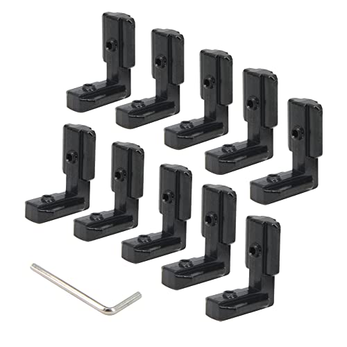 Yeebyee Innenecke Winkel L-Form 90 Grad Joint Klammern mit M6 Schrauben für 8mm Schlitz 4040 Serie Aluminium Extrusion Profil,10 Stück/Packung(Schwarz-4040Series) von Yeebyee