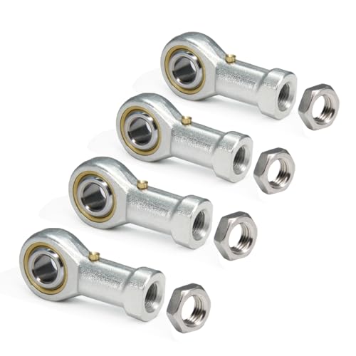 Yeebyee PHSB6 Gelenkköpfe 3/8-Zoll-Bohrung Vorgeschmierte Lager 3/8-24 Innengewinde Rechts mit Kontermuttern, 4 Stück/Packung von Yeebyee