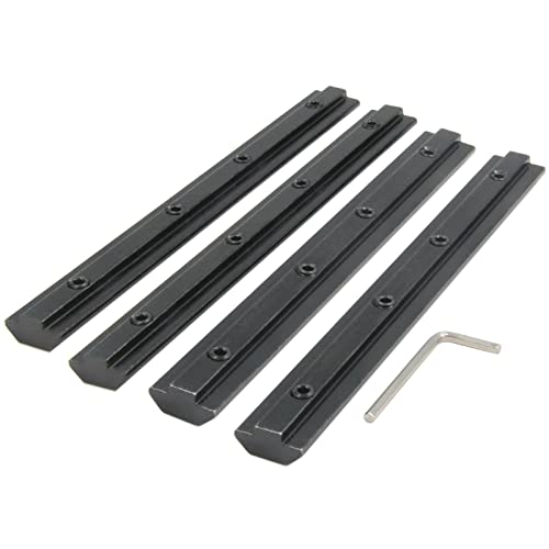 Yeebyee Schwarz Geradliniger Verbinder 7.1"Joint Bracket mit M6 Schraube für 0.31" Schlitz 4040 Serie Aluminium Strangpressprofil, 4Stück/Packung von Yeebyee