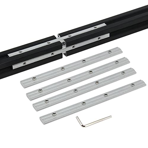 Yeebyee Silber Geradliniger Verbinder 7.1"Joint Bracket mit M6 Schraube für 0.31" Slot 3030 Serie Aluminium Extrusion Profil, 4Stück/Packung von Yeebyee
