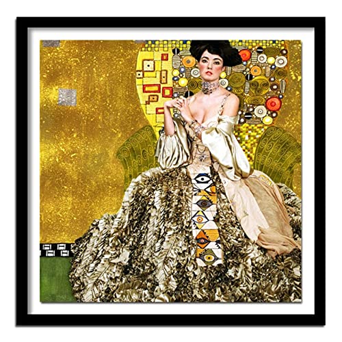 5D Diamond Painting Set,Gustav Klimt Frau Diamant Painting Bilder Kit DIY Malen nach Zahlen Erwachsene Stickerei Kreuzstich Voll KristallDiamant Kunst Handwerk für Home Wand-Decor Square drill,60x60cm von Yeecer