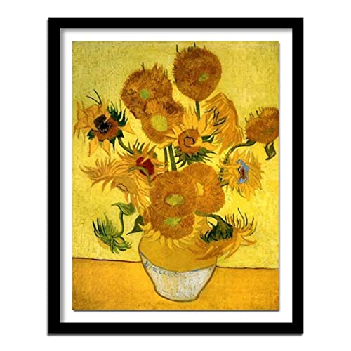 5D Diamond Painting Set,Van-Gogh-Sonnenblumen Diamant Painting Bilder Kit DIY Erwachsene Stickerei Kreuzstich Voll Strass Kristall Diamant Kunst Handwerk für Home Wand-Decor Square Drill,60x80cm von Yeecer