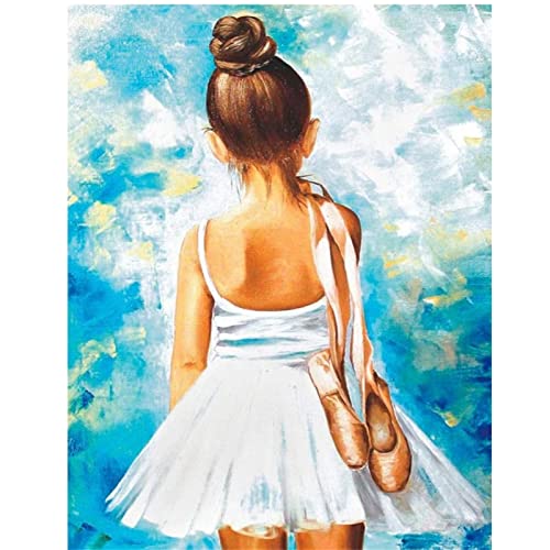 5D Diamond Painting Set Kleines Ballerina-Mädchen,Diamant Painting Bilder Kit DIY Malen nach Zahlen Erwachsene Stickerei Kreuzstich Voll Strass Diamant Kunst Handwerk für Home Wand-Decor 30x50cm von Yeecer