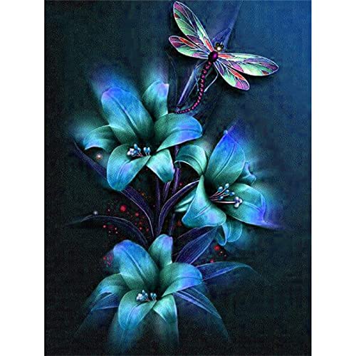 DIY Diamond Painting,Fantasie-Lilien-Blume 5D Adult Kinder Diamant Painting Bilder Kits,Full Drill Strass Stickerei Kreuzstich Diamant Malerei Leinwand Mosaik Kunsthandwerk für Home Wall Decor 60x80cm von Yeecer