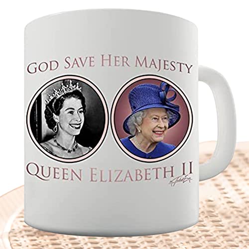 Queen Elizabeth II Tasse, kreatives Erinnerungsstück, Souvenir 1952–2022, Erinnerung an Ihre Majestät, Thank You Ma'am von Yeeda