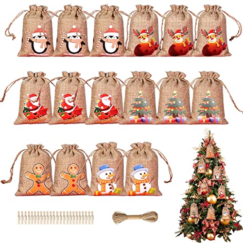 Yeeda Adventskalender-Geschenktüten, Adventskalender Zum Befüllen Stoff, Kinder DIY Adventskalender Süßigkeiten-Geschenktüten, 2022 Weihnachten Advents Säckchen Yeeda Adventskalender-Geschenktüten, Adventskalender Zum Befüllen Stoff, Kinder DIY Adventskalender Süßigkeiten-Geschenktüten, 2022 Weihnachten Advents Säckchen von Yeeda