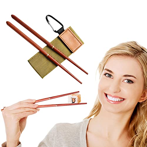 Yeeda Palisander Faltbare Essstäbchen aus Holz | Essstäbchen | Faltbare Essstäbchen Tragbare Reise-Essstäbchen Abnehmbare rote Sandelholz Holz Essstäbchen Outdoor Camping Utensilien von Yeeda