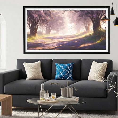 5D Diamond Painting Baum, Landschaft Diamond Painting Erwachsene Bastelset, DIY Vollbohrer Diamant Malerei Basteln Erwachsene Anfänger Kreativ Set für Zimmer Deko Geschenke für Frauen 70x140cm Y6-281 von Yeefion