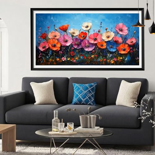 5D Diamond Painting Rosa, Blume Diamond Painting Erwachsene Bastelset, DIY Vollbohrer Diamant Malerei Basteln Erwachsene Anfänger Kreativ Set für Zimmer Deko Schlafzimmer Geschenke 50x100cm Y6-248 von Yeefion