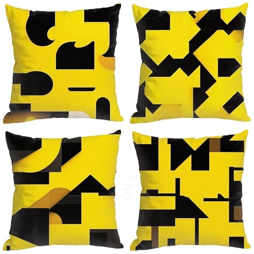 Abstrakt Hellgrün Kissenbezug 35x35cm Dekokissen,4er Set Kissenhülle,Quadratisch Doppelseitig Soft Outdoor Kissen Pillow Cover für Schlafzimmer,Sofa,Stuhl,Bett,Garten Heimdekoration kissenhülle Z1-153 von Yeefion