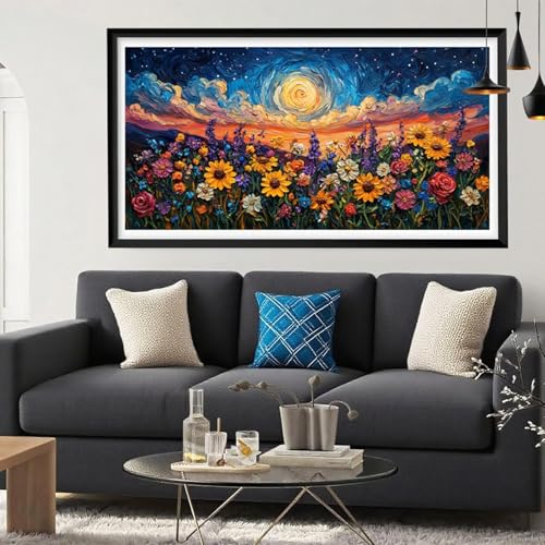 Diamond Painting Abstrakt Diamant Painting Bilder Blumen Full Drill Bastelset Erwachsene Anfänger 5D DIY Strass Kristall Kunst Malerei, Stickerei Kreuzstich für Zimmer Deko Aesthetic 60 x 120 Y6-240 von Yeefion