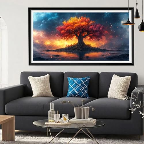 Diamond Painting Baum Diamond Painting Erwachsene Herbst Full Drill Cross Stickerei Malerei Kits Groß XXL 80x160, 5D DIY Diamant Malerei Kreativ Set für Erwachsene Anfänger, Deko Wohnzimmer Y6-214 von Yeefion