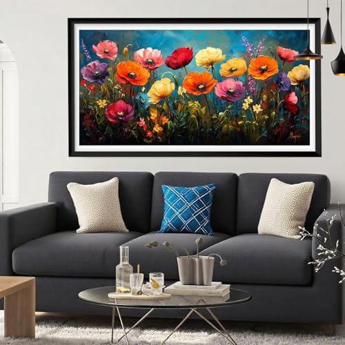 Diamond Painting Blume Diamond Painting Erwachsene Grün Full Drill Cross Stickerei Malerei Kits Groß XXL 30x60CM, 5D DIY Diamant Malerei Kreativ Set für Erwachsene Anfänger, Wanddeko Wohnzimmer Y6-247 von Yeefion