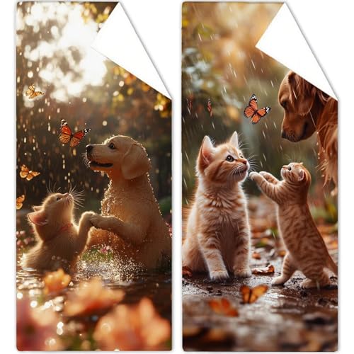 Strandtuch Hund Mikrofaser Handtuch Katze Strandtuch XXL 80x160cm, 2 Stück Stranddecke Sandfrei Super Saugfähig Sporthandtuch Schwimmhandtücher für Reise Urlaub, Liege Garten, Camping & Strand OC-242 von Yeefion